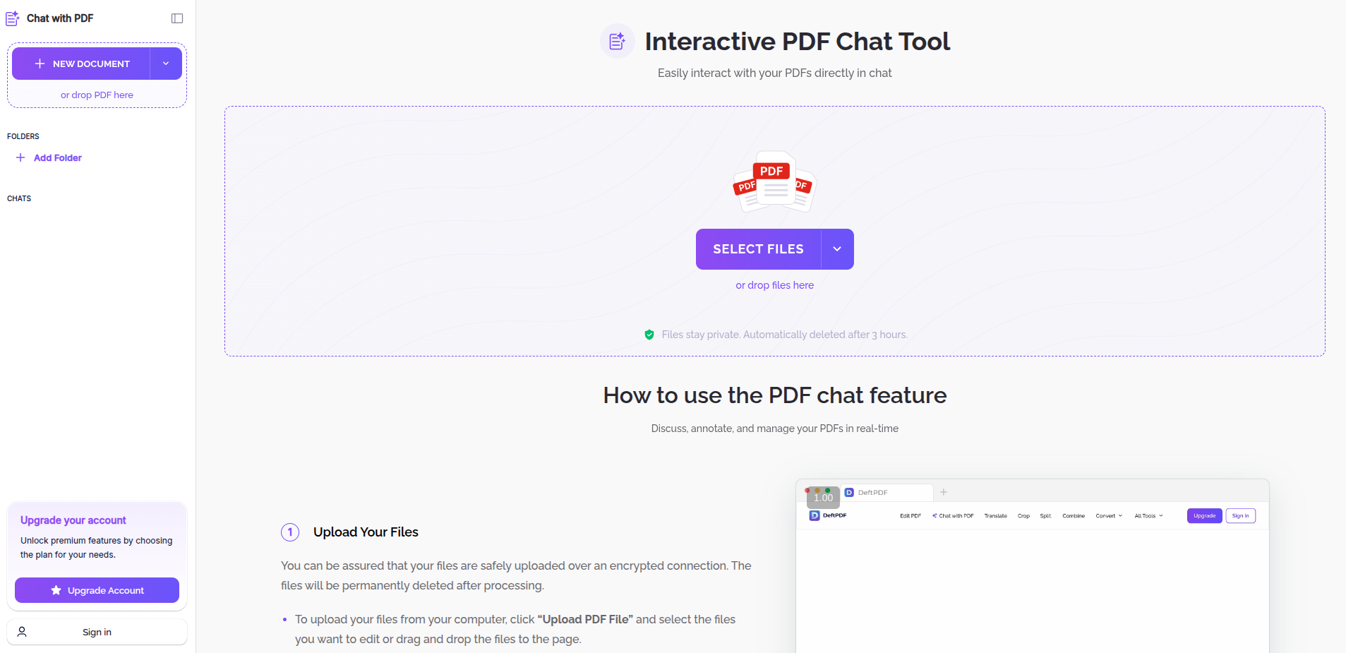 Chat with PDF — AI-powered document Q&A interface