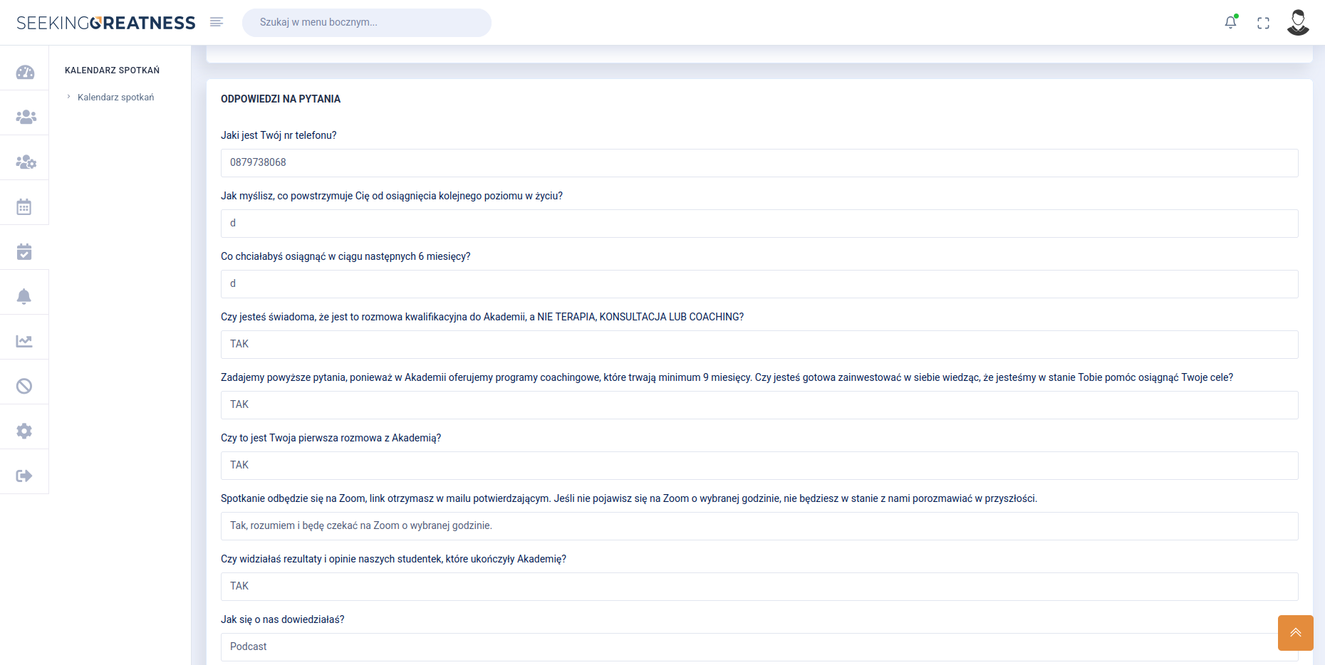 Qualifying questionnaire responses for a lead