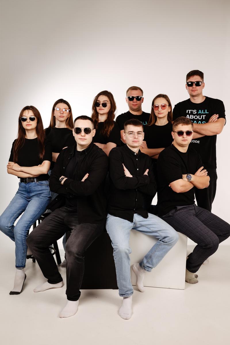 Team wearing sunglasses